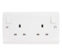 Click Mode CMA836 White Moulded 13A 2 Gang DP Switched Socket with Outboard Rockers
