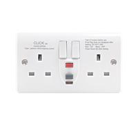 Click Mode CMARCDP036 White Moulded 13A 2G DP SW Socket Passive RCD