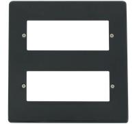 Click Mode VPAG512 Part M 2 Tier MiniGrid Unfurnished Front Plate (12 Apertures) - Anthracite Grey