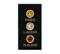 Click New Media MM491BK 25 x 50mm Triple RCA Module With Screw Terminals - Black