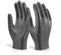 NITRILE DISPOSABLE GRIPPER GLOVE POWDER FREE BL M (8)