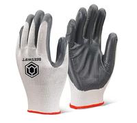 BEESWIFT Gloves Nitrile P/C Polyester Grey Medium Pack of 10
