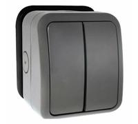 Click OA412AGU Aquip Weatherproof Switch IP66 2 Gang 2 Way 10 Amp