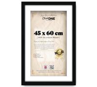 Click One 45 X 60 Cm Poster Frame With 45 X 30 Cm White Mount Engineered Wood Photo Picture Frame For Wall Vertical Or Horizontal Display With Mounting Hardware Included 24 X 18 Inch Black