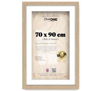 Click One 90 X 70 Cm Poster Frame With A1 59.40 X 84.10 Cm White Mount For Paintings And Photos In Vertical Or Horizontal Layouts Contemporary Touch For Living Room Or Gallery 36 X 28 Inch Oak