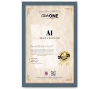 Click One A1 MDF Flat Edge Wall Frame 59.4 x 84.1 cm with 30mm Border, Perspex Front, Wall Hanging for Portrait and Landscape Use (Dark Grey)