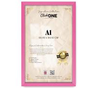 Click One A1 Stylish Pink Picture Frame | 59.4 x 84.1 cm (23.4 x 33.1 inch) | Engineered Solid MDF | Flat Modern Design | Crystal Clear Perspex | Versatile Portrait or Landscape Wall Mount