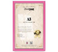 Click One A3 29.7 x 42 cm Pink Premium MDF Frame - Sl lat Edge Design, Elegant Wall or Tabletop Display, Portrait & Landscape Ready, Modern Interior Décor Touch-Pink