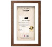 Click One A3 29.70 X 41.90 Cm Flat Rectangle Sturdy Poster Frame With A4 21.00 X 29.70 Cm White Mount Engineered Wood Styrene Front Wall Hanging For Posters Art Prints 16 X 11 Inch Dark Oak