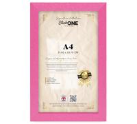 Click One A4 Luxury Engineered MDF Frame with 30mm x 15mm Sl lat Moulding, Strong Metal Clips for Secure Display, Premium Pink Finish - Elegant Home & Office Décor