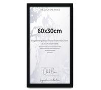 Click One Black Poster Frame 60cm x 30cm Large Picture Frames Shatter-Resistant Perspex Portrait & Landscape Display Frames for Wall Decoration Canvas Paintings Art Gallery (60 cm x 30 cm)