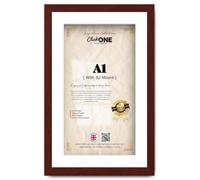 Click One Classic A1 59.40 X 84.10 Cm Rectangle Frame With A2 41.90 X 59.40 Cm White Mount Solid Wood Finish Clear Hd Perspex For Poster Photo Picture Display 33 X 23 Inch Mahogany Crafted