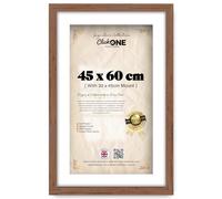 Click One Classic Engineered Wood Poster Picture Frame 45 X 60 Cm With 45 X 30 Cm White Mount For 24 X 18 Inch Wall Gallery Art Room Decor Walnut Finish For Home And Office Wall Display