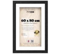 Click One Classic Flat Style Frame 60 X 80 Cm With 70 X 50 Cm White Mount For Horizontal Or Vertical Wall Hanging Photos Posters Paintings Artwork Gallery 32 X 24 Inch Black For Home