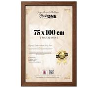 Click One Contemporary Extra Large 75 X 100 CM Wall Frame For Vertical And Horizontal Display Adds Modern Touch To Living Rooms And Galleries 40 X 30 Inch Walnut With Easy Mounting