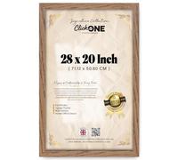 Click One Contemporary Large 28 X 20 Inch Wall Frame For Vertical And Horizontal Display Modern Dark Oak Finish For Living Rooms Galleries With Protective Glazing And Easy Wall Mount Hardware