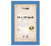 Click One Crystal Clear Perspex Front 12 X 10 Inch Frame For Photos Certificates And Art Prints 30.48 X 25.40 CM Blue Slim Border Easy To Mount Wall Or Tabletop Portrait And Landscape Display