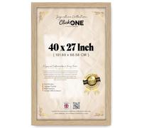 Click One Elegant Extra Large Rectangle 40 X 27 Inch Poster Picture With Solid Engineered Wood Finish And Included Hanging Hooks For Gallery Style Wall Art 101.60 X 68.58 Cm Oak Grain