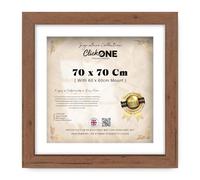 Click One Elegant Picture 70 X 70 Cm With 60 X 60 Cm White Mount Poster Photo Display For Certificates And Jigsaw Puzzle Wall Mounted Perspex Front Square Hanging 28 X 28 Inch Walnut