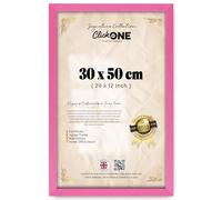 Click One Elegant Rectangle Poster Picture 30 X 50 CM 20 X 12 Inch With Solid Engineered Wood Backboard And Hanging Hooks For Wall Art Gallery Display In Soft Pink For Stylish Home