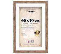 Click One Elegant Rectangle Poster Picture 60 X 70 Cm Engineered Wood Finish Dark Oak With 60 X 50 Cm White Mount Styrene And Rigid MDF Backing For Wall Art Gallery Home Decor Style Accents
