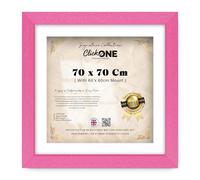 Click One Elegant Square Poster Display 70 X 70 Cm With 60 X 60 Cm White Mount And Solid Engineered Wood Finish Handcrafted For Home Gallery And Family Photos Prints 28 X 28 Inch Pink