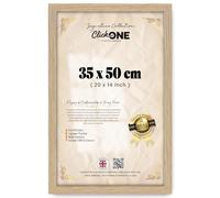 Click One - Engineered Wood (35 X 50 CM) Poster Frame | Ideal For Art Gallery, 20 X 14 Inch Picture Frame For Home Decor And Wall Art Display, Oak Finish For Living Room And Studio