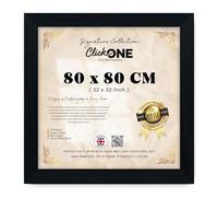 Click One Extra Large Square Poster Frame 80 x 80 cm Extra Large Black Picture Frames Shatter-Resistant Perspex Portrait & Landscape Display Frames for Wall Decoration Art Gallery (80 cm x 80 cm)