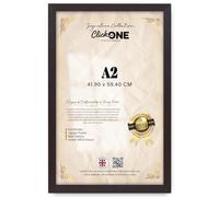 Click One Mahogany Photo Frame A2-42 × 59.4 cm Poster Display with UV Protection Acrylic Hanging Hardware for Wall Mounting Display Picture Vertically or Horizontally MDF backboard