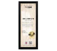 Click One Matt Black Picture Frame 50 X 100 cm 40 X 20 Inch For Paintings And Photographs Versatile Wall And Table Mounting Options Suitable For Living Room Office And Art Gallery Display