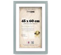 Click One Medium 45 X 60 Cm Frame With 45 X 30 Cm White Mount And Crystal Clear Perspex Front For Vertical Or Horizontal Display Ideal For Offices And Art Galleries 24 X 18 Inch Silver
