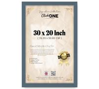 Click One Modern 30 X 20 Inch Poster Frame Dark Grey Clear Acrylic Front MDF Backing For Horizontal And Vertical Display Reversible Hanging Hooks Contemporary Office Decor 76.20 X 50.80 CM