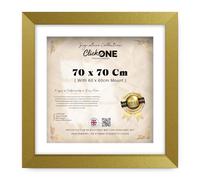 Click One Modern 70 X 70 Cm Poster Frame With 60 X 60 Cm White Mount And Crystal Clear Perspex Front For Vertical Or Horizontal Display Ideal For Home Decor And Art Galleries 28 X 28 Inch Gold