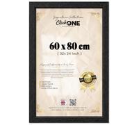 Click One Modern Black 60x80cm Frame With Shatter-Resistant Perspex Portrait & Landscape Display Frames for Wall Decoration Photos Canvas Paintings Art Gallery - Large Picture Frames - Black