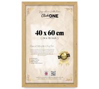 Click One Pine Photo Frame 40 x 60 cm Poster Display with UV Protection Acrylic Hanging Hardware for Wall Mounting Display Picture Vertically or Horizontally MDF backboard