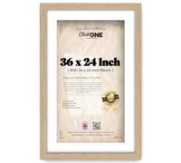 Click One Poster Frame 36 X 24 Inch With 30x20 Inch White Mount Handmade Rectangle Engineered Wood Finish Hd Clear Crystal 91.44 X 60.96 Cm Display Perspex For Wall Art Picture Gallery Oak