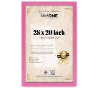 Click One Premium 28 X 20 Inch Poster Frame For Paintings And Photos In Vertical Or Horizontal Orientation Ideal For Home Or Gallery Display 71.12 X 50.80 CM Pink With Easy Mounting Hardware