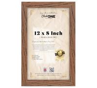 Click One Premium Rectangle 12 X 8 Inch Poster Frame For Horizontal And Vertical Wall Mounting 30.48 X 20.32 CM Wall Gallery Photo Display In Dark Oak Finish For Home Decoration Accent Piece