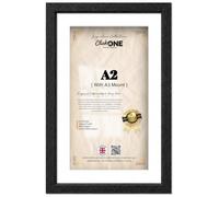 Click One Rectangle Simple Elegant Engineered Wood A2 41.90 X 59.40 CM Poster Picture Frame With A3 29.70 X 41.90 CM White Mount For Room Interior 23 X 16 Inch Wall Gallery Black Home Decor