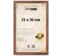 Click One Rustic Photo Frame 51 x 36 cm Poster Display with UV Protection Acrylic Hanging Hardware for Wall Mounting Display Picture Vertically or Horizontally MDF backboard