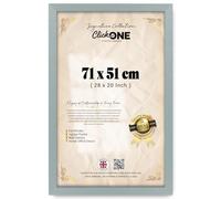 Click One Silver Photo Frame 51 x 71 cm Poster Display with UV Protection Acrylic Hanging Hardware for Wall Mounting Display Picture Vertically or Horizontally MDF backboard