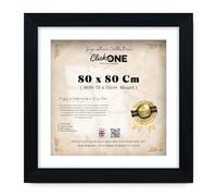 Click One Sl ngineered Wood Finish 80 X 80 Cm Poster Frame With 70 X 70 Cm White Mount For Portrait And Landscape 32 X 32 Inch Display Ideal For Room Interior Wall Décor Stylish Black