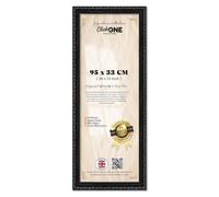 Click One Sophisticated 33 x 95 CM Shabby Frame For Panoramic Poster - Wall Mounted With Clear Perspex Front For Art Prints 38 x 13 Inch - [Black]