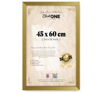Click One Sophisticated 45 X 60 CM Wall Display With Clear Perspex Panel For Vertical Or Horizontal Use Enhancing Living Room Aesthetic 24 X 18 Inch Gold Trim For Elegant Wall Presentation