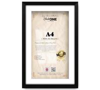 Click One Sophisticated A4 21.00 X 29.70 Cm Poster Frame With A5 14.80 X 21.00 Cm White Mount And Clear Perspex For Paintings And Photographs 11 X 8 Inch Ideal For Home Or Art Gallery Matt Black