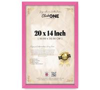 Click One Timeless Sophistication Medium Rectangle Poster Picture 20 X 14 Inch Solid Engineered Wood Finish Pink 50.80 X 35.56 CM Elegant Wall Frame For Photo Display Living Room Keepsake