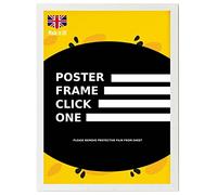 Click One White Photo Frame 40 x 60 cm Poster Display with UV Protection Acrylic Hanging Hardware for Wall Mounting Display Picture Vertically or Horizontally MDF backboard