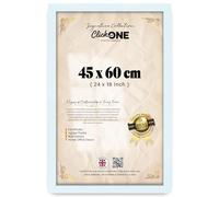 Click One White Photo Frame 45 x 60 cm Poster Display with UV Protection Acrylic Hanging Hardware for Wall Mounting Display Picture Vertically or Horizontally MDF backboard