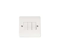 Click Plate Switch 3 Gang 2 Way 10 Amp White PVC