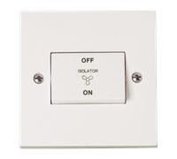 Click Polar PRW020 White Moulded 3 Pole 10A Fan Isolator Switch